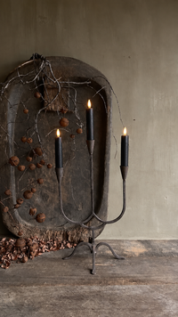 LED Dinner Kerze Taupe 2st