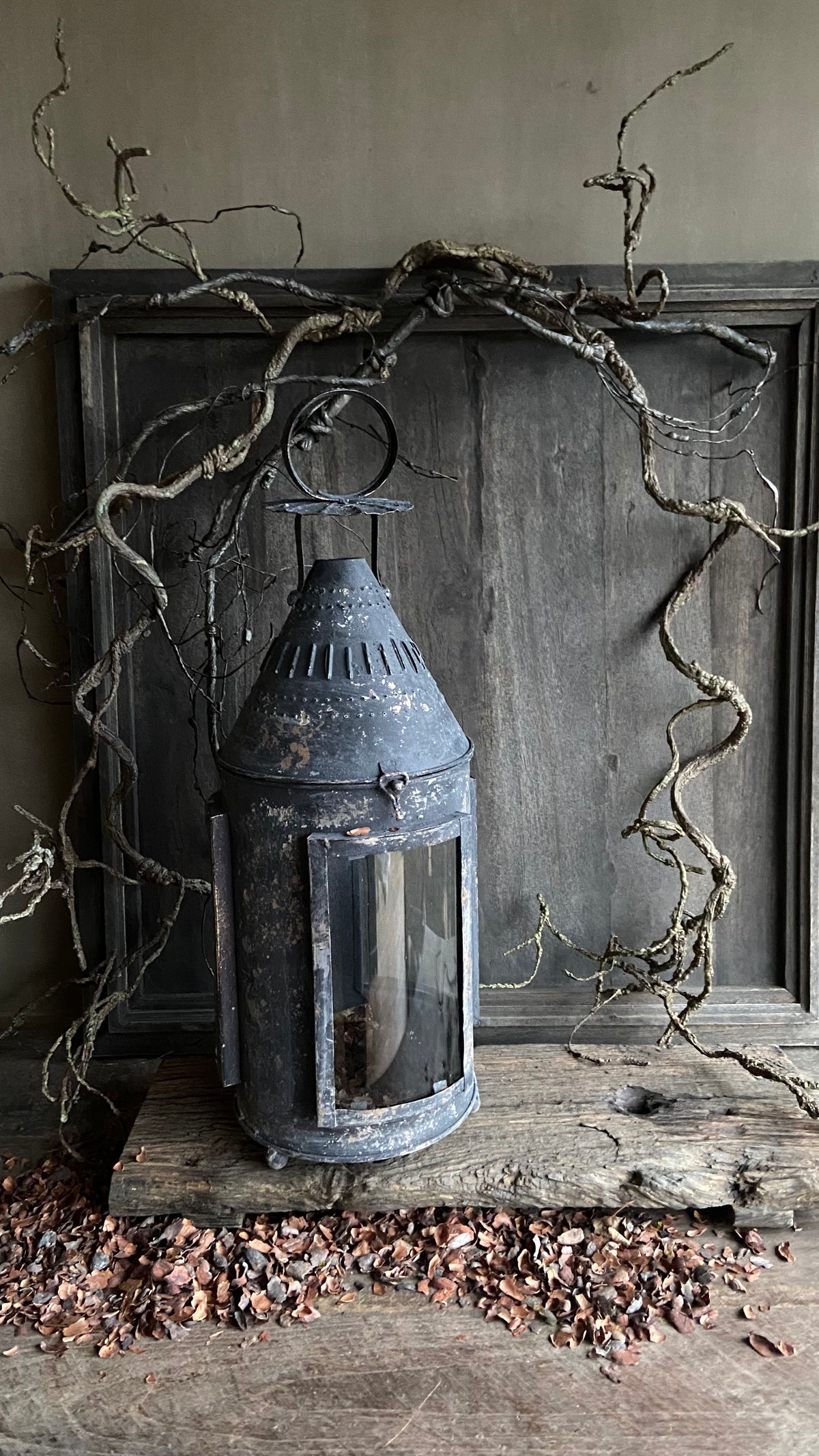 Laterne Glas Black L – Oud en Stoer Woonaccessoires