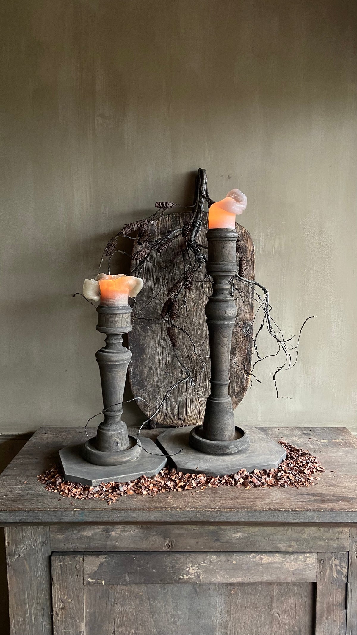 Holz-Kerzenständer Set