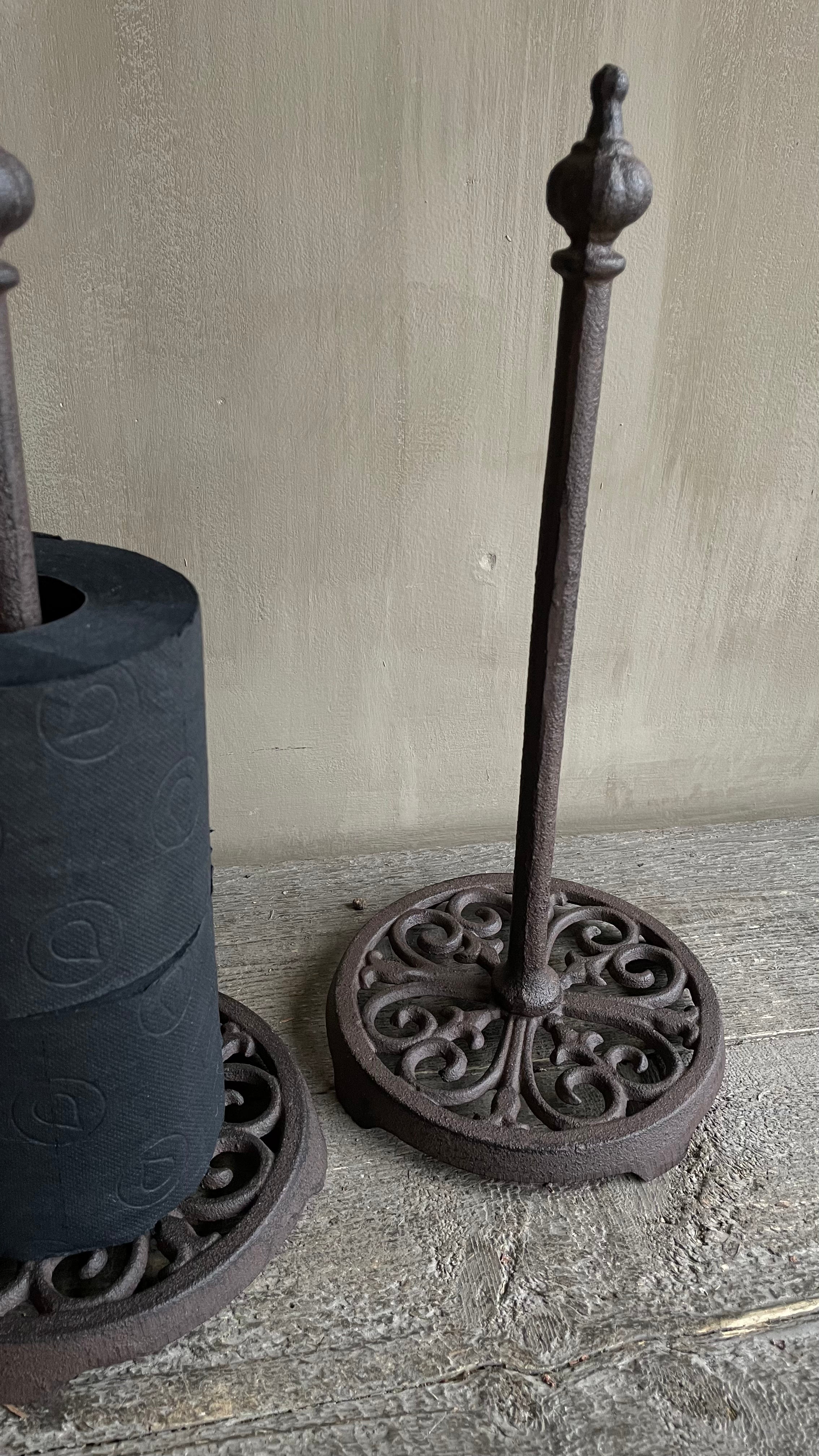 Cast iron kitchen roll holder